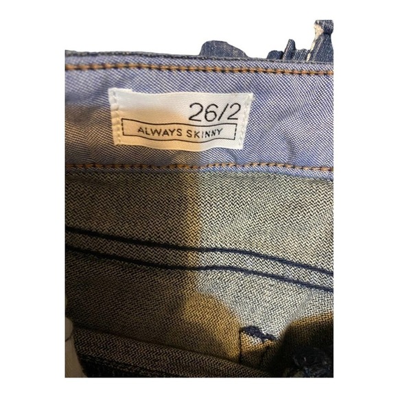 Gap 1969 Jeans Womens Size 26/2A Always Skinny Low Rise Original Fit Dark Denim - Picture 3 of 5